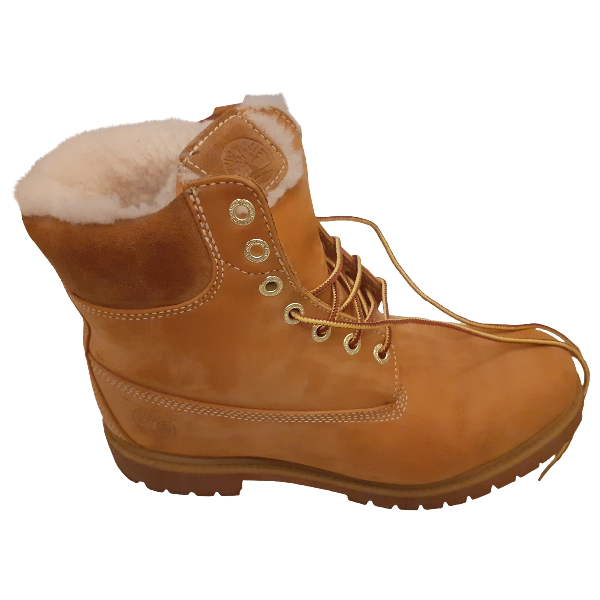 orange leather timberland boots