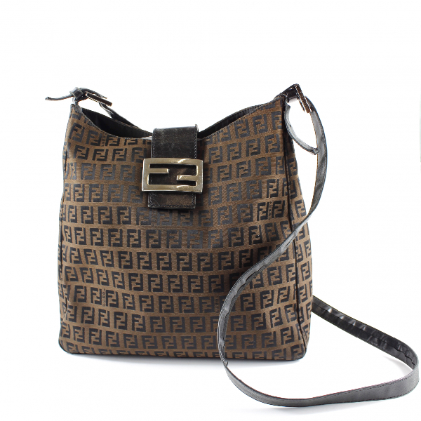 Pre-Owned Fendi Baguette Brown Cloth Handbag | ModeSens