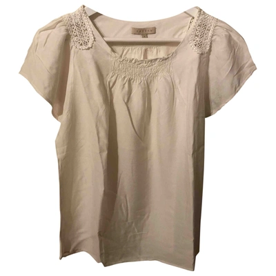 Pre-owned Sandro Ecru Cotton Top