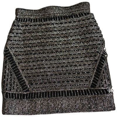 Pre-owned Maje Glitter Mini Skirt In Black
