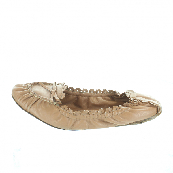 camel ballerina flats