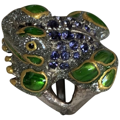 Pre-owned Bernard Delettrez Green Metal Ring