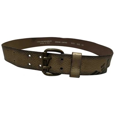 Pre-owned Emporio Armani Leather Belt In Beige