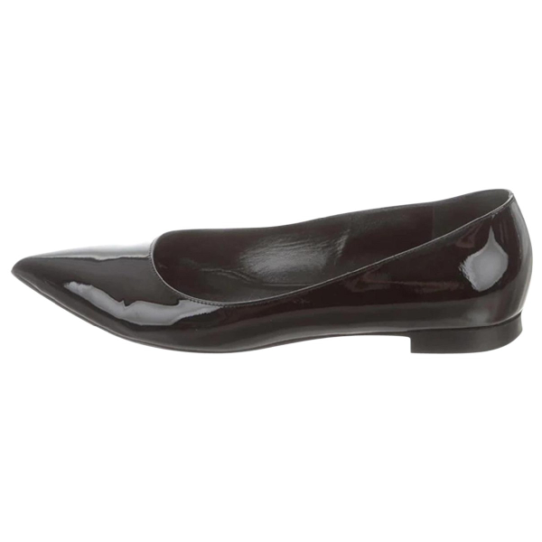 Pre-Owned Saint Laurent Black Patent Leather Flats | ModeSens