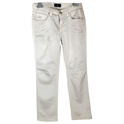 Pre-owned Fay Silk Straight Pants In Beige