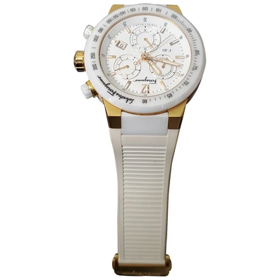 Pre-owned Ferragamo Ceramic Watch In White