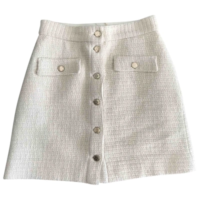 Pre-owned Maje Tweed Mini Skirt In Beige