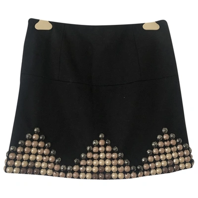 Pre-owned Diane Von Furstenberg Wool Mini Skirt In Black