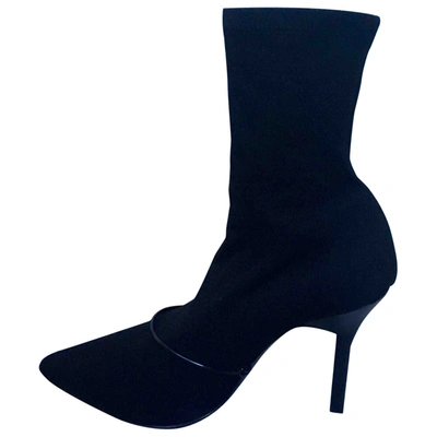 Pre-owned Givenchy Cloth Ankle Boots In Black