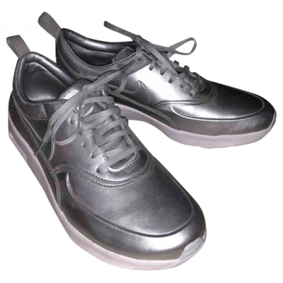 Pre-owned Nike Air Max  Leather Trainers In Silver