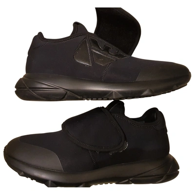 Pre-owned Emporio Armani Low Trainers In Black