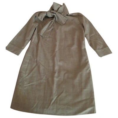 Pre-owned Tonello Wool Mini Dress In Ecru