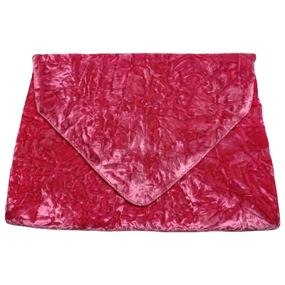 Pre-owned Dries Van Noten Pink Velvet Clutch Bag