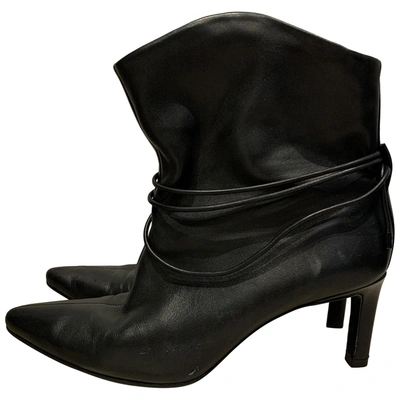 Pre-owned Zimmermann Leather Ankle Boots In Black