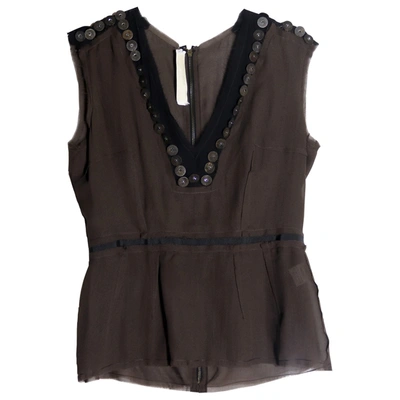 Pre-owned Lanvin Silk Blouse In Brown