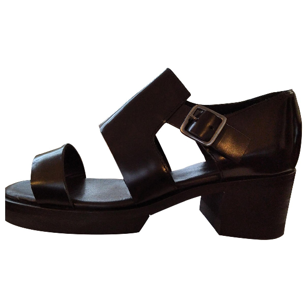 cos black leather sandals