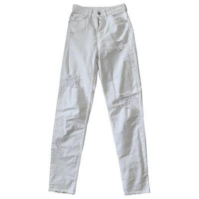 Pre-owned Emporio Armani Slim Trousers In White