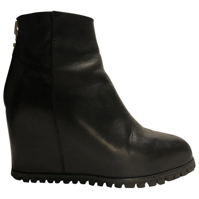 Pre-owned Minimarket Black Leather Ankle Boots