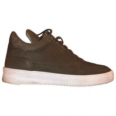 Pre-owned Filling Pieces Khaki Leather Trainers