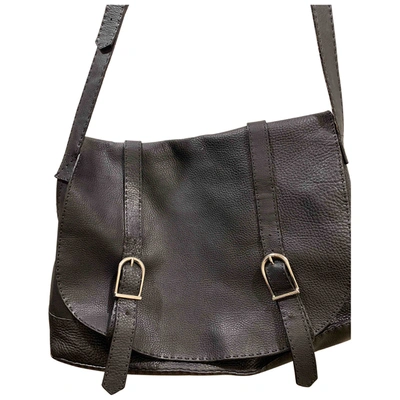 Pre-owned Fendi Leather Satchel In Anthracite