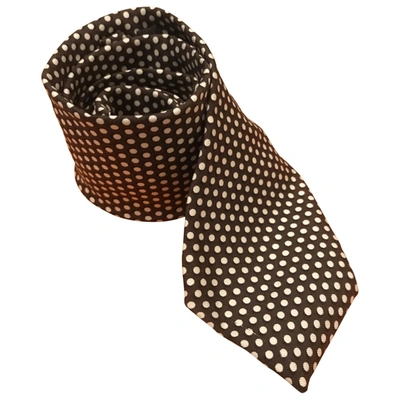 Pre-owned Prada Silk Tie In Brown