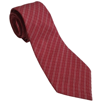 Pre-owned Giorgio Armani Silk Tie In Red