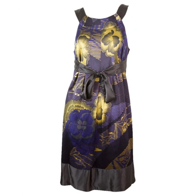 Pre-owned Ted Baker Silk Mid-length Dress In Multicolour