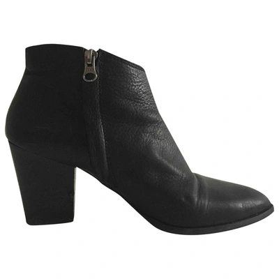 Pre-owned Filippa K Leather Ankle Boots In Black