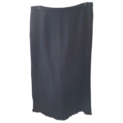 Pre-owned Isabel Marant Linen Mid-length Skirt In Black