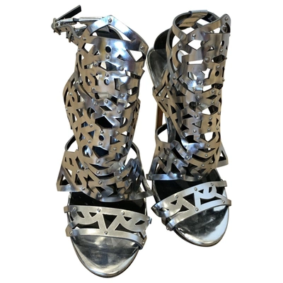 Pre-owned Brian Atwood Patent Leather Sandal In Metallic