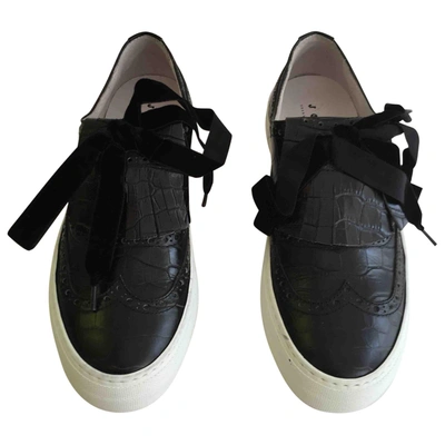Pre-owned Joshua Sanders Leather Trainers In Black
