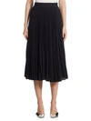 Marc Jacobs Pleated Wool Gabardine Skirt In Black