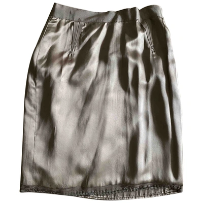 Pre-owned Lanvin Silk Mini Skirt In Camel