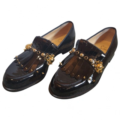 Pre-owned Christian Louboutin Black Patent Leather Flats