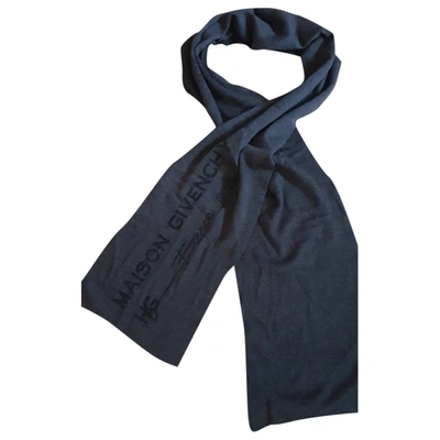 Pre-owned Givenchy Wool Scarf & Pocket Square In Anthracite