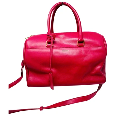Pre-owned Saint Laurent Bowling Leather Crossbody Bag In Pink