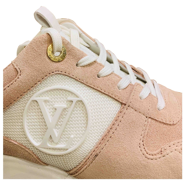 Pre-Owned Louis Vuitton Pink Suede Trainers | ModeSens