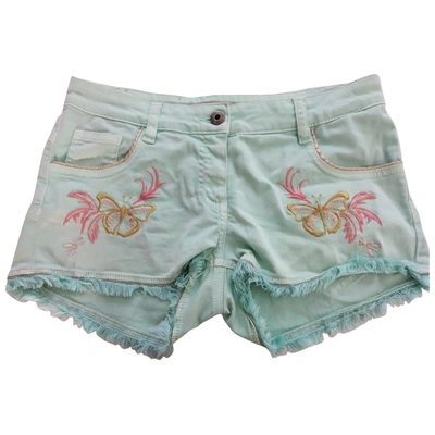 Pre-owned Patrizia Pepe Turquoise Cotton - Elasthane Shorts