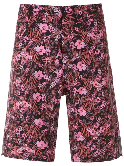 Amir Slama Foliage And Floral Print Swim Short In Black