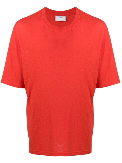 Ami Alexandre Mattiussi T-shirt In Red Cotton