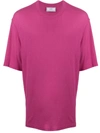 Ami Alexandre Mattiussi Logo Tab T-shirt In Pink