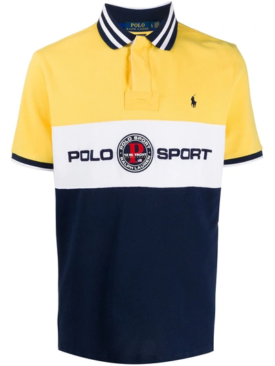Polo Ralph Lauren Logo Print Polo Shirt In Yellow