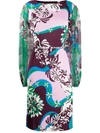 Emilio Pucci Multicolor Vahine Print Belted Dress