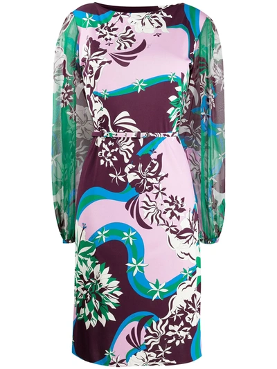 Emilio Pucci Multicolor Vahine Print Belted Dress