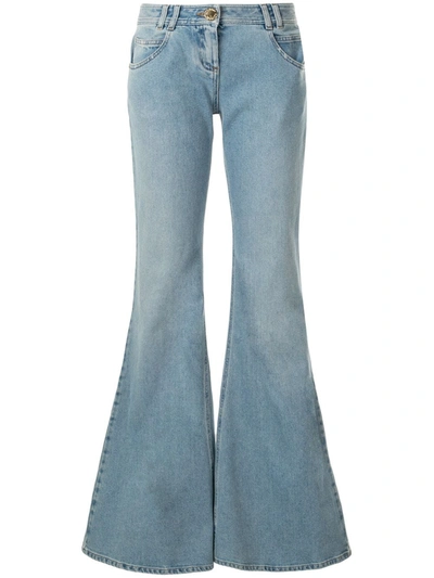 Balmain Low-rise Flared Jeans In Blue