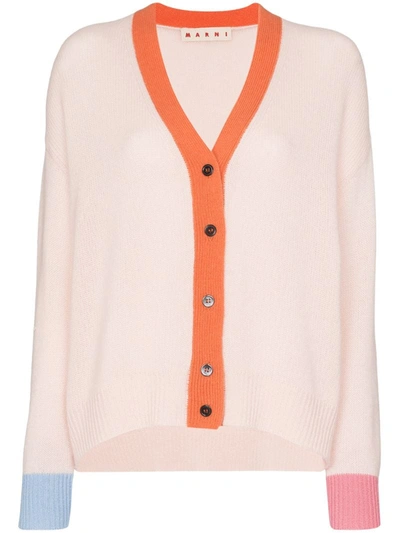 Marni Cashmere Colour-block Cardigan In Pink