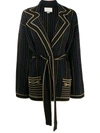 Gucci Metallic Stripe Cardi-coat In Black