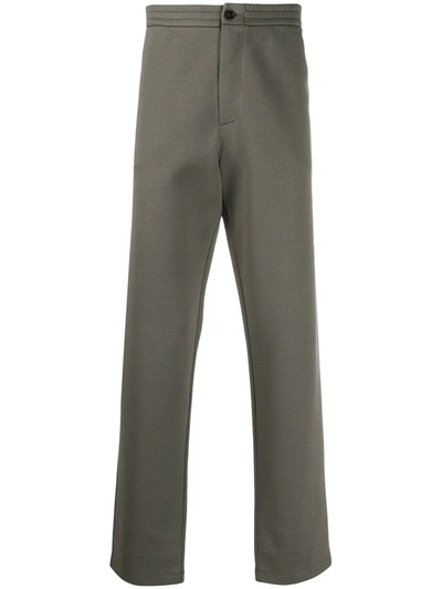 Giorgio Armani High-waisted Straight Leg Trousers In Grey