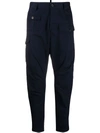 Dsquared2 Tapered Cargo Trousers In Blue