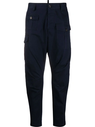 Dsquared2 Tapered Cargo Trousers In Blue